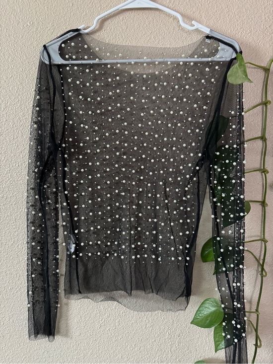 Tops - Mesh pearl and rhinestone top